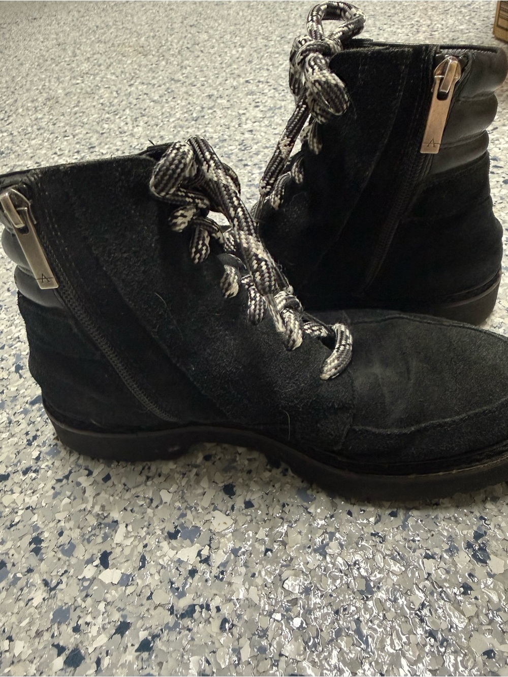 Aquatalia Black Suede Lace-Up Mayra Boots size 7